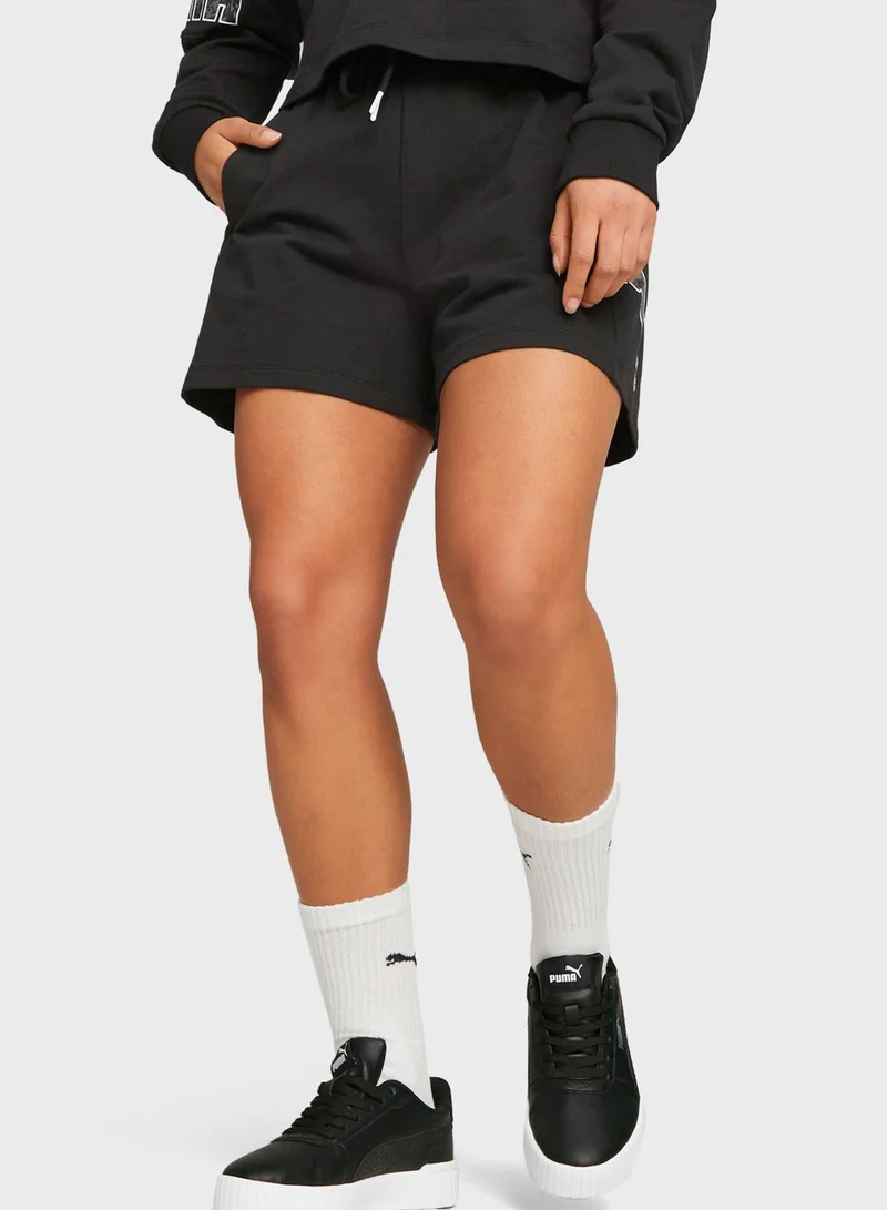PUMA Power Color Block Summer High Waist Shorts