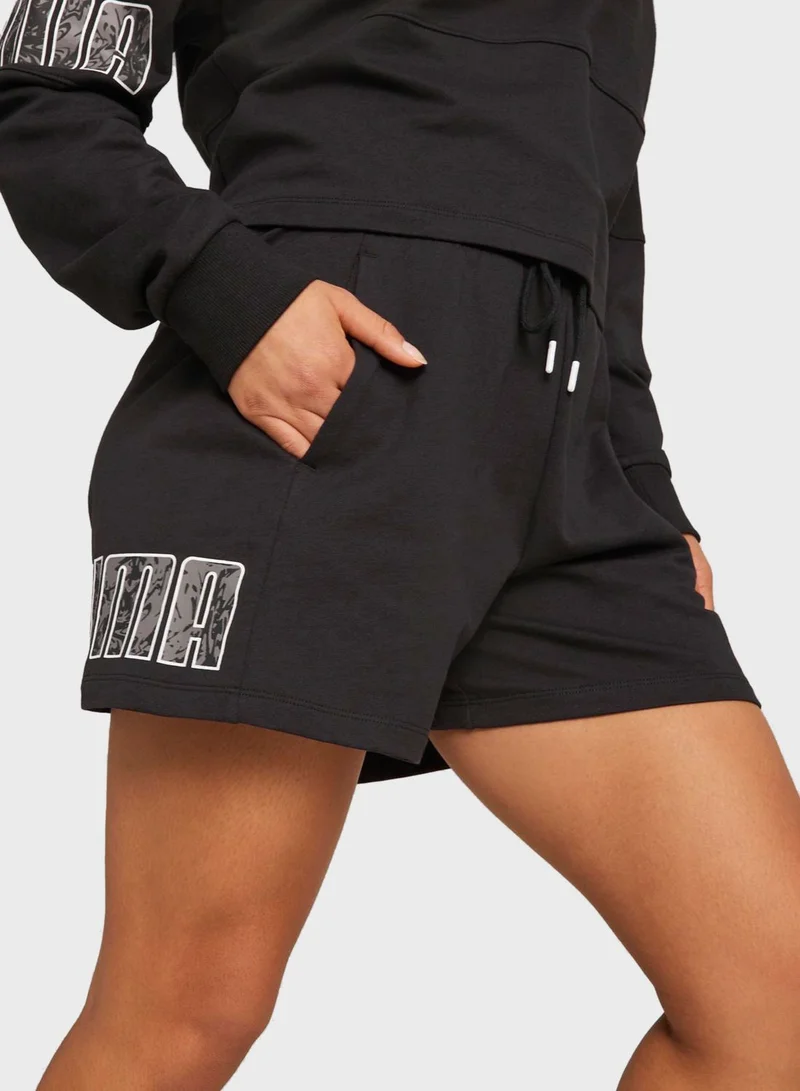PUMA Power Color Block Summer High Waist Shorts