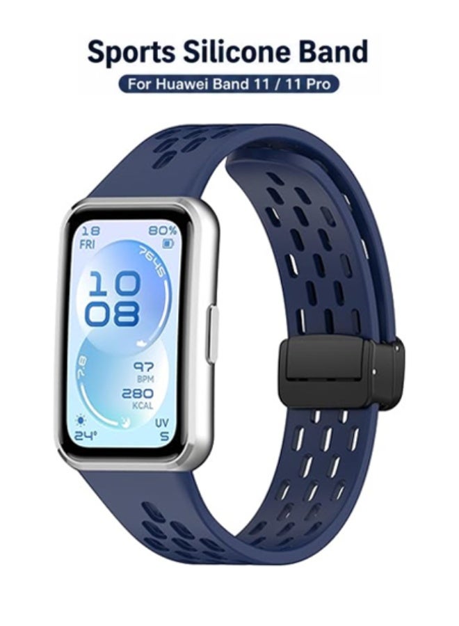 Breathable Soft Silicone Replacement Sport Strap Accessory Wristband Compatible with Huawei Band 11/11 NFC / 11 Pro / 11 Pro NFC - Image 1