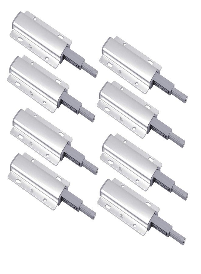Met Craft 8 pc Magnetic Heavy Duty Push to Open Close Door Latches for Cabinets, Push to Release Pop Out Kitchen Hardware for Drawer, Closure, Cupboard, Wardrobe, Closet, Door (Silver-Grey) - Image 1