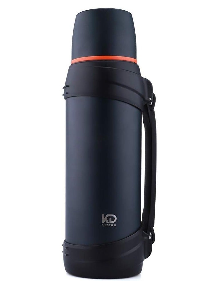 ميكسد قارورة كبيرة - زجاجة عازلة من الفولاذ المقاوم للصدأ بسعة 2.5 لتر للسفر مع كوب خالٍ من مادة BPA زجاجة ترمومتر كبيرة الحجم معزولة بالتفريغ مع مقبض وحزام للمشروبات الساخنة والباردة - Image 1