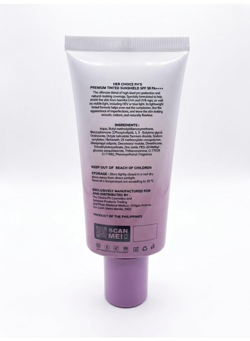 Her Choice Ph Premium Tinted Sunshield SPF 50 PA++++, 50g - Image 2