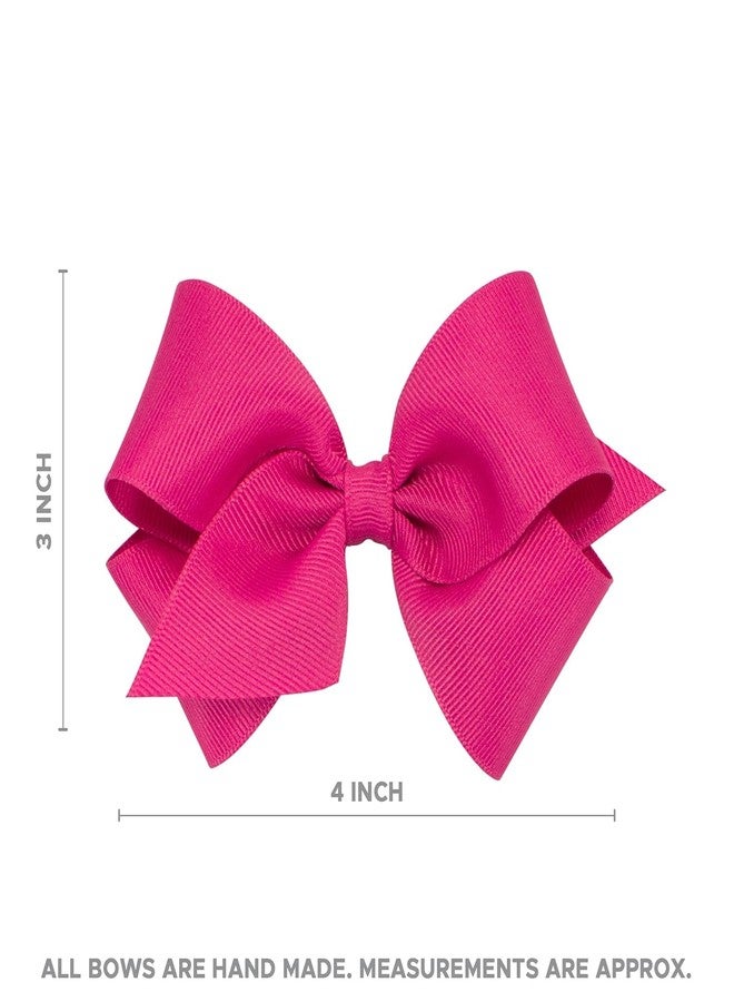 Wee Ones Girls' Plain Wrap Classic Grosgrain Hair Bows on a WeeStay No-Slip Hair Clip, Handmade, Small, Oatmeal - Image 2