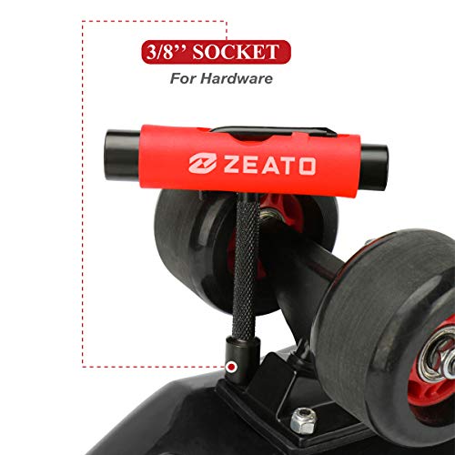 Zeato [Upgrade Version] All-In-One Skate Tools Multi-function Portable Skateboard T Tool Accessory with T-type Allen Key and L-type Phillips Head Wrench Screwdriver - Red - Image 5