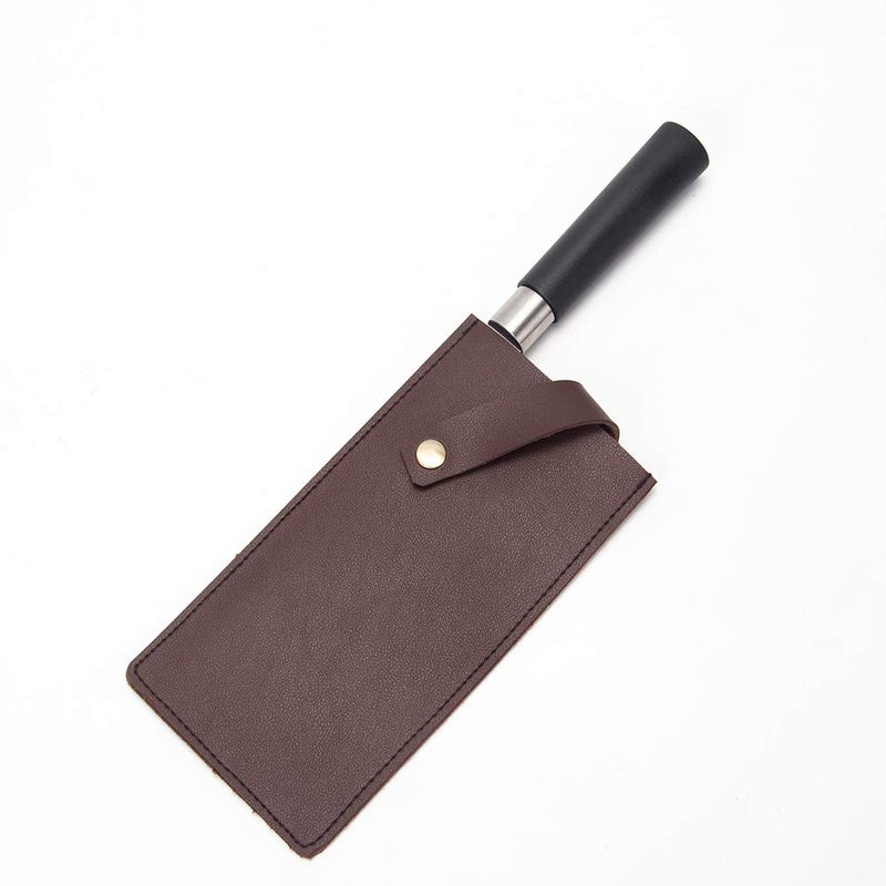 PU Leather Meat Cleaver Sheath Waterproof Wide Knife Protectors Durable Butcher Chef Knife Edge Guards Heavy Duty Cleaver Covers Dark Brown PU Leather