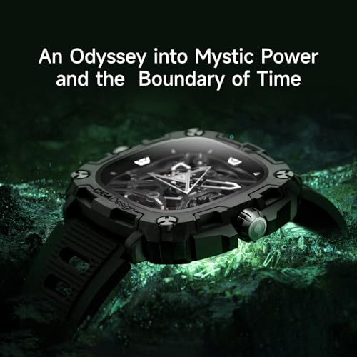 CIGA Design Automatic Watch - X Series Eye of Horus Mechanical Skeleton Watch Bioceramic Case Square Waterproof with Silicone Strap for Men and Women Gift, Analog Display Timepiece, Silver - Image 2