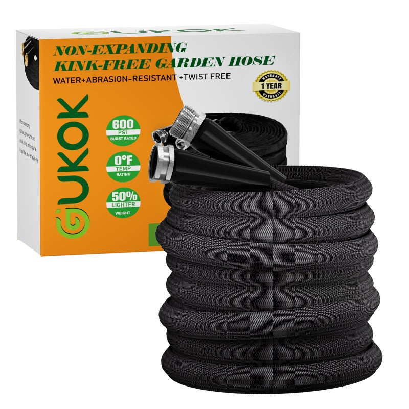 GUKOK 100 FT Garden Hose, Non-Expanding Water Hose, Ultra Flexible, Burst-Resistant, Kink-Free, High-Pressure Garden Hose for Easy All-Weather Use on Lawns, Gardens, and Outdoor Cleaning - Image 1