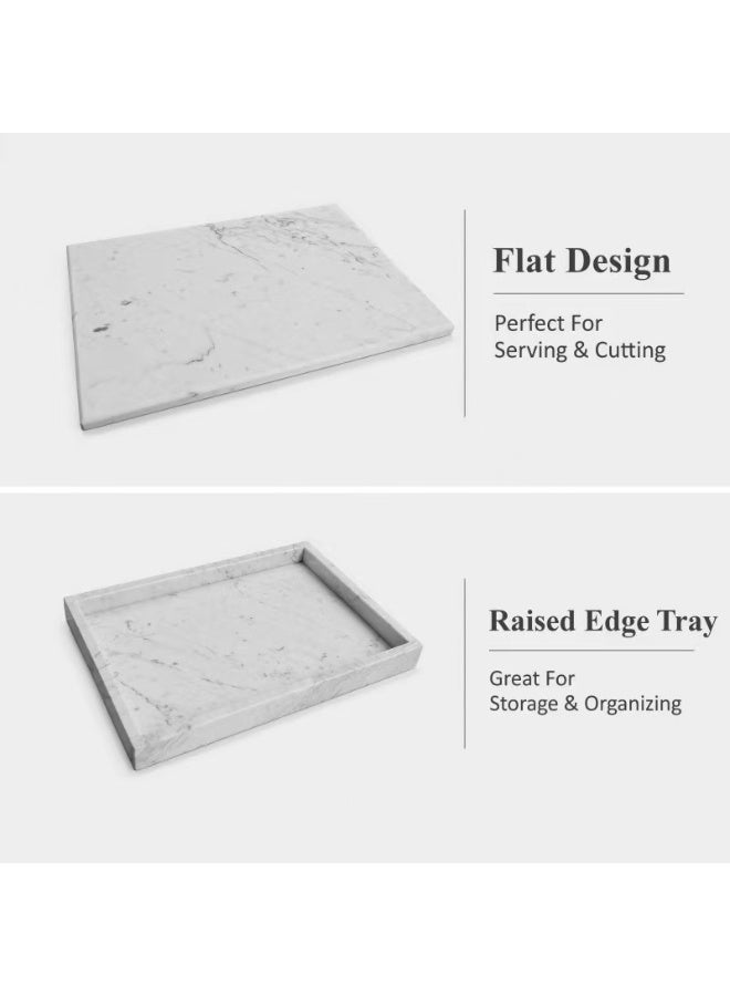 Carrara White Marble Tray, 30x20x3 cm, Polished Surface - Image 2