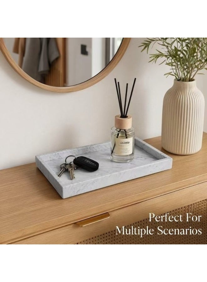 Carrara White Marble Tray, 30x20x3 cm, Polished Surface - Image 5