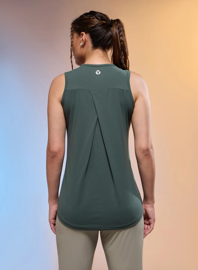 Technosport Technosport Women Solid Slim Fit Round Neck Tank
