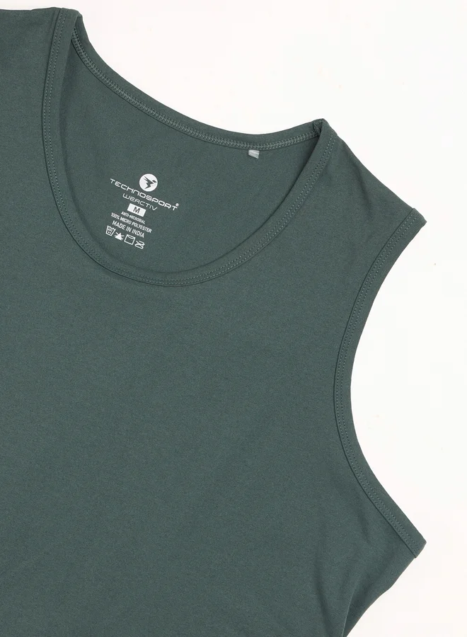 Technosport Technosport Women Solid Slim Fit Round Neck Tank