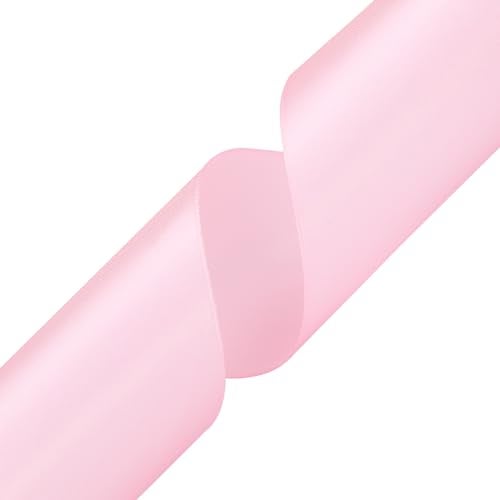 Nsilu 2 inch Pink Satin Ribbon 50 Yards Solid Fabric Ribbons Roll for Gift Wrapping, Satin Weddings,Flower Bouquet, Invitations,Sewing,Party Decorations, Holiday Decorating and More - Image 2