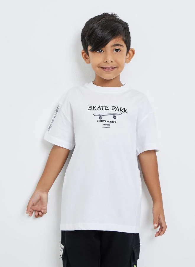 ستايلي Styli Boys Graphic Print T-Shirt and Joggers Set