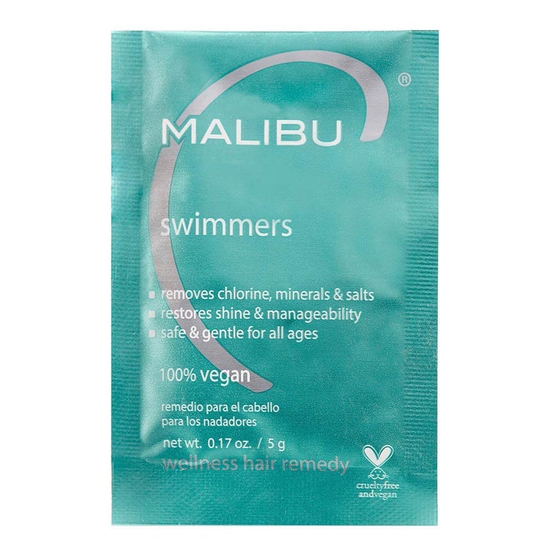 Malibu C Swimmers Wellness Remedy - Restoring & Hydrating Hair Care with Vitamin C Complex - Protects Hair Discoloration from Chlorine and Pool Elements (1 Packet) - Image 1