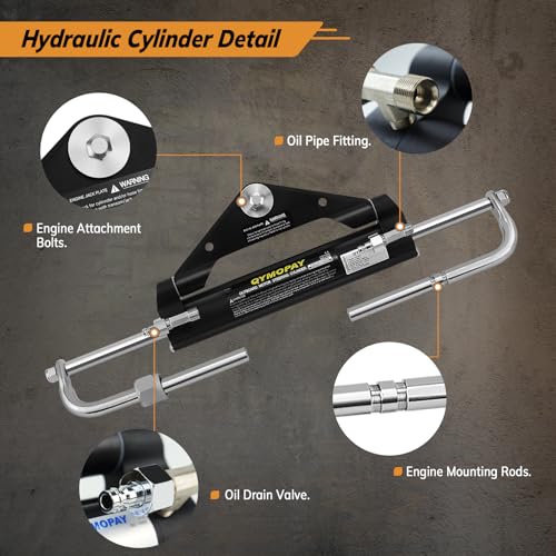 QYMOPAY 150HP Hydraulic Outboard Steering Kit, Marine Hydraulic Steering System with Bi-Directional Locking Cylinders and 24 ft High Strength Nylon Hose, Single Station, Single Engine Use - Image 4