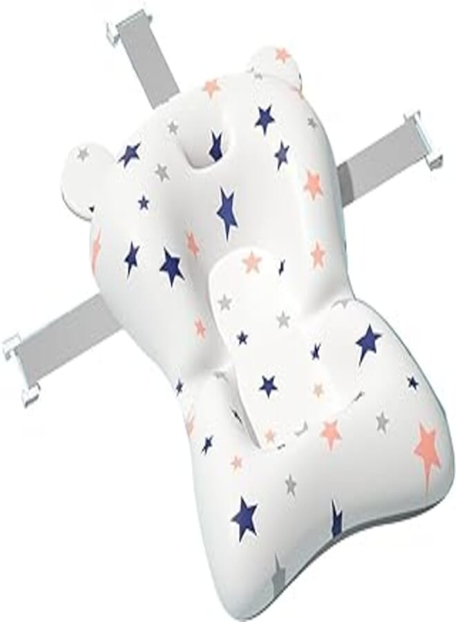 Baby Bath Cushion Pad, Baby Bath Seat, Newborn Bathtub Mat for Infant Bathtub, Collapsible Baby Bathtub Soft Baby Bathtub Mat Pillow for Baby 0-12 M (Full Stars)