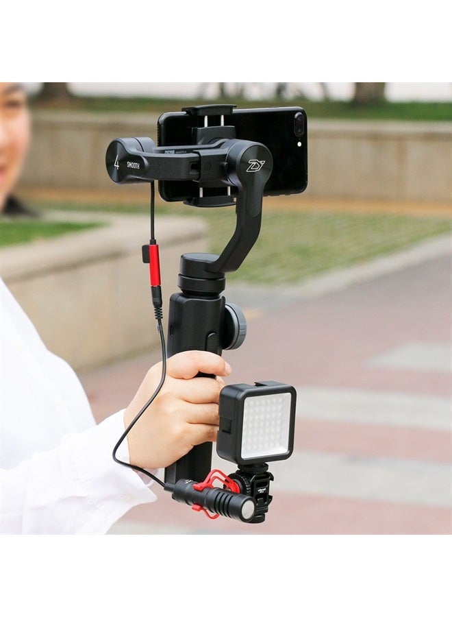 Ulanzi PT-3 Triple Cold Shoe Mounts Plate Microphone Led Video Light Extension Bracket Microphone Stand Rig Compatible for DJI OSMO Mobile 3 2 OM 4 Zhiyun Smooth 4/Feiyu Vimble 2 Gimbal Stabilizer - Image 5
