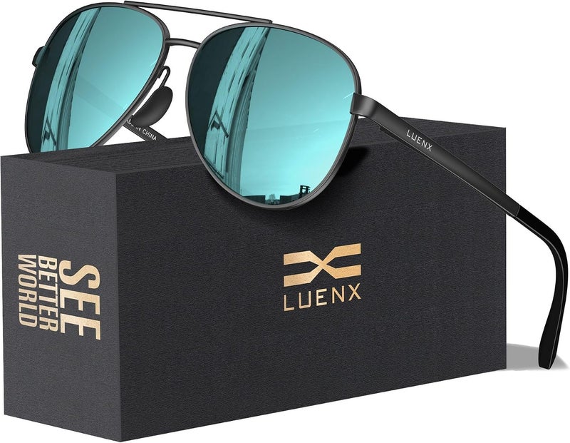 LUENX Aviator Sunglasses for Men Women Polarized - UV400 Protection, Stylish Shades 59 MM, Driving, Outdoor Activities - Image 1