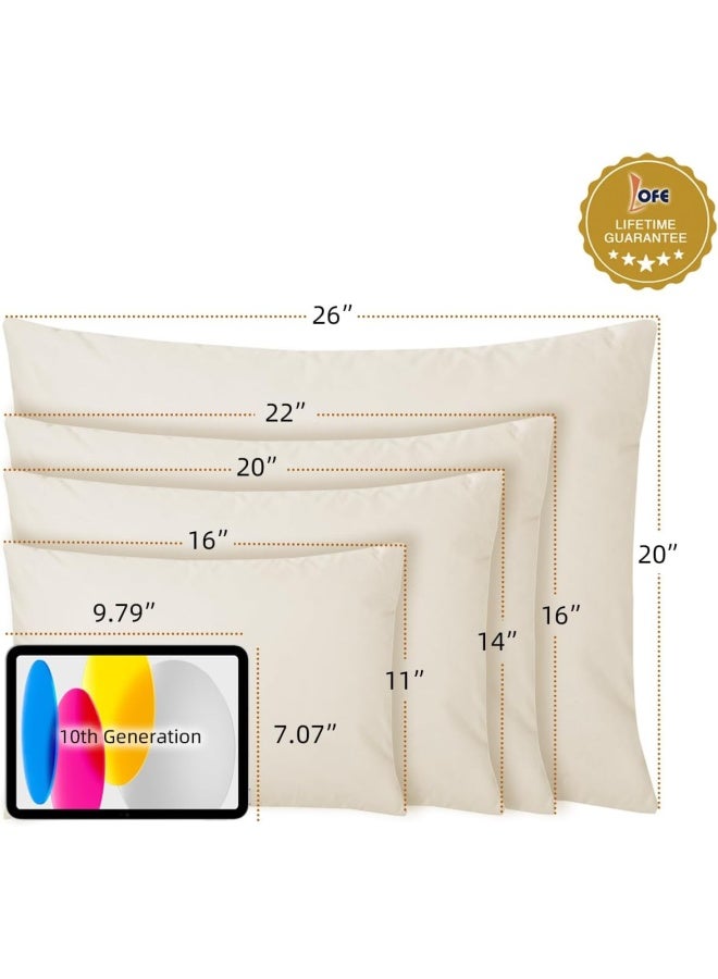 Lofe وسادة الحنطة السوداء العضوية للنوم بحجم كوين 20''X26'' قابلة للتعديل وتهوية لراحة النوم ودعم عنق الرحم للظهر والنائمين على الجانب من قشور الحنطة السوداء التارتارية - Image 4