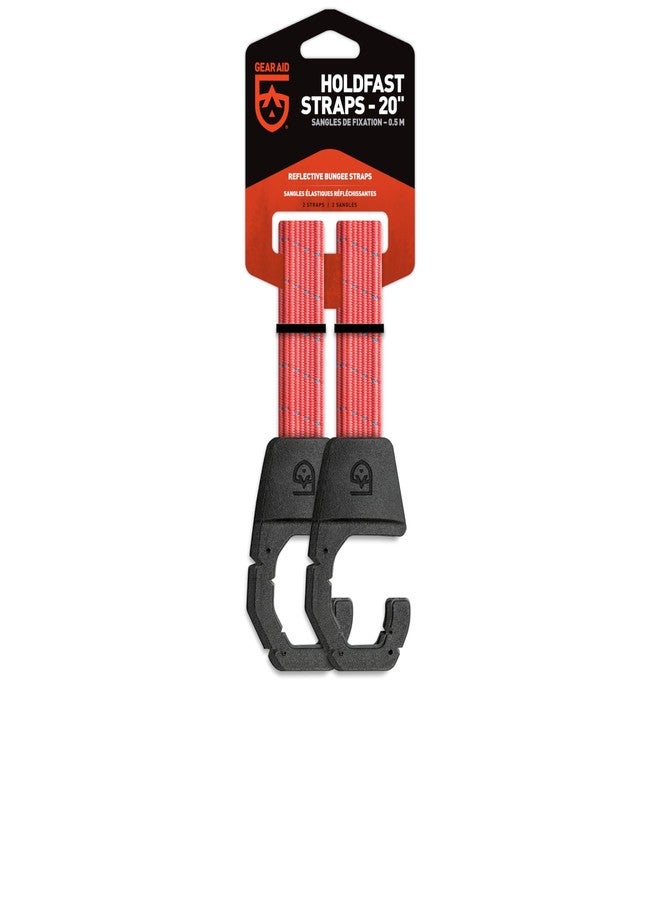 GEAR AID Holdfast Bungee Strap, Organize Your Garage and Gear for Biking, Camping, Hunting, Exercise, Paddling and More, Orange Reflective, 20” Length - Image 1