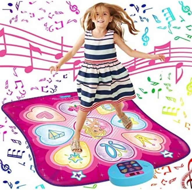 SUNLIN Dance Mat Toys for Girls Ages 3-10 | LED Lights, Adjustable Volume, 9 Music Tracks, 7 Game Modes, 5 Challenge Levels - Image 3