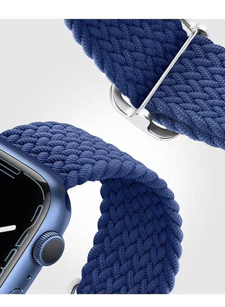 Watch Nylon Band 42/44/45/46/49mm Compatible with Apple Watch Series 8/7/SE/6/5/4/3/2/1 blue  - Image 3