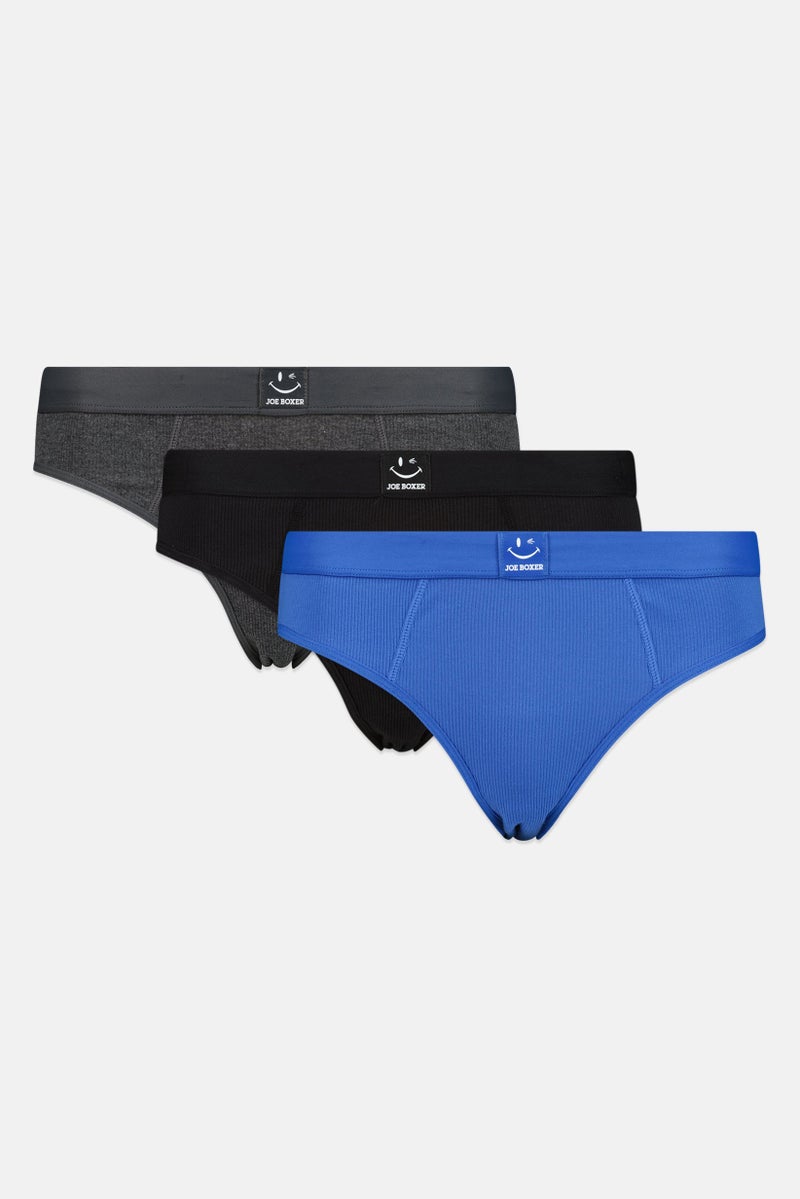 Joe Boxer Women 3 Pieces Brand Logo Panty, Multicolor - Image 2