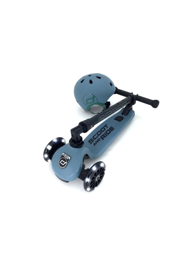 SCOOT AND RIDE Scoot & Ride Highwaykick 3 LED Steel - Image 3
