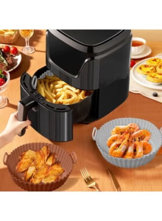 Upgrade Your Air Frying Experience with the Ultimate Silicone Liner Say goodbye to the hassle of scrubbing your air fryer basket. Our premium silicone liner is designed to keep your appliance spotless while delivering perfectly cooked meals every time. The innovative grooved base allows for superior air circulation, ensuring your favorite snacks are crispy on the outside and tender on the inside. Made from heavy-duty, food-grade silicone, this liner is built to last and can handle the highest oven settings. It's the must-have eco-friendly accessory for every air fryer owner, making healthy cooking and cleaning faster and simpler than ever. - Image 1