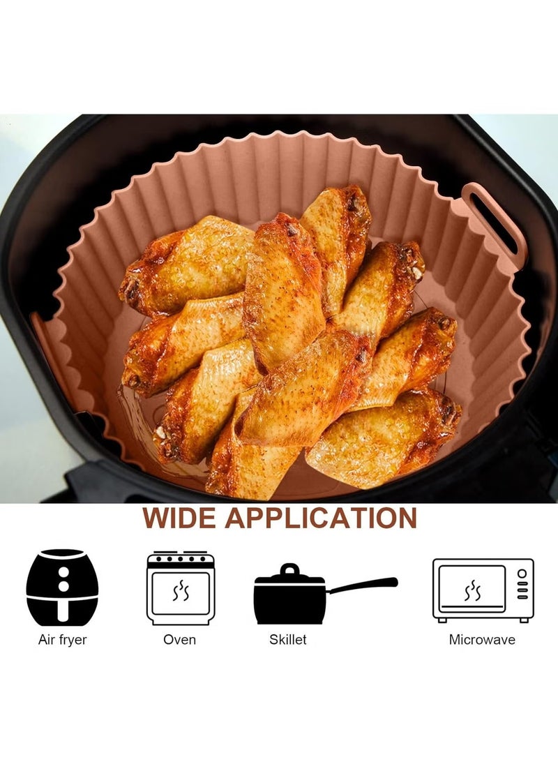 Upgrade Your Air Frying Experience with the Ultimate Silicone Liner Say goodbye to the hassle of scrubbing your air fryer basket. Our premium silicone liner is designed to keep your appliance spotless while delivering perfectly cooked meals every time. The innovative grooved base allows for superior air circulation, ensuring your favorite snacks are crispy on the outside and tender on the inside. Made from heavy-duty, food-grade silicone, this liner is built to last and can handle the highest oven settings. It's the must-have eco-friendly accessory for every air fryer owner, making healthy cooking and cleaning faster and simpler than ever. - Image 2
