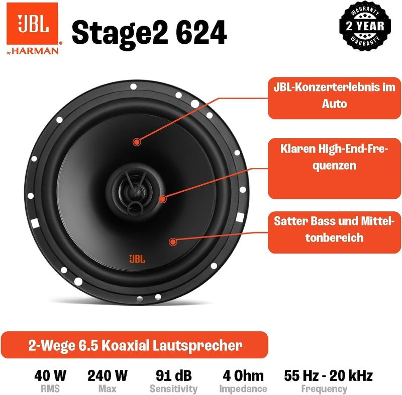 جي بي إل سماعة سيارة Stage2 624 من هارمان كاردون ثنائية الاتجاه - 240 واط 16-17 سم - Image 5