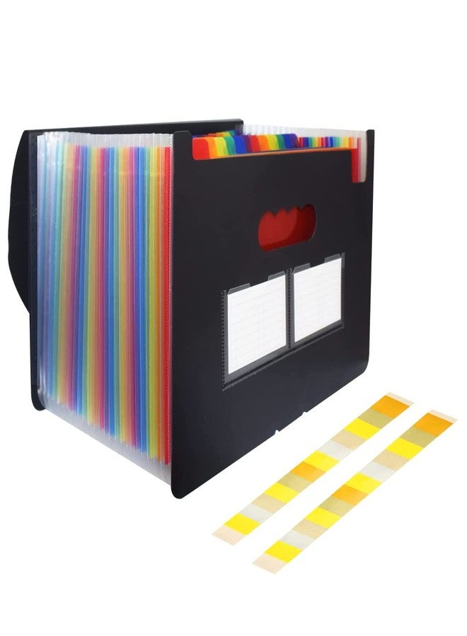 MEZON Accordian File Organizer 24 Pocket Expanding File Folder with Cover & Labels Plastic Portable Desktop Letter A4 Paper Document Receipt Bill Storage Filing Folder Organizer - Image 1