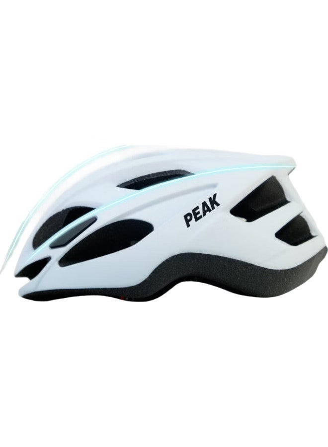 PEAK Bicycle Helmet, Mountain And Road Bike Riding Helmet, One-Piece Molding Safety Helmet For Men And Women, Matte White Classic Style - Image 1