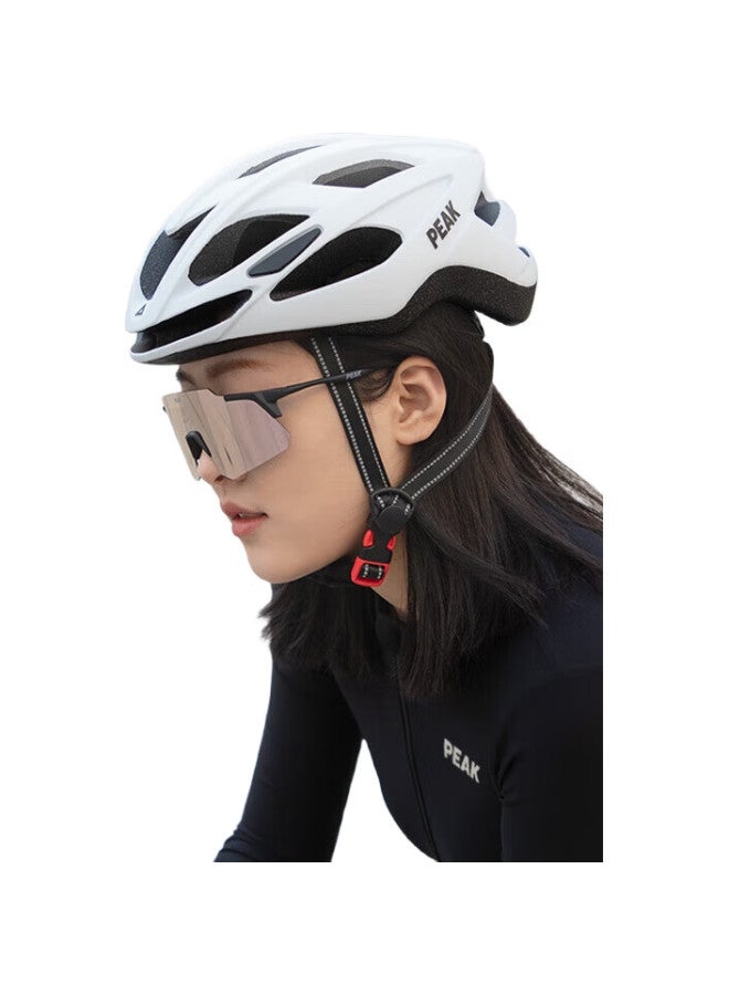 PEAK Bicycle Helmet, Mountain And Road Bike Riding Helmet, One-Piece Molding Safety Helmet For Men And Women, Matte White Classic Style - Image 3
