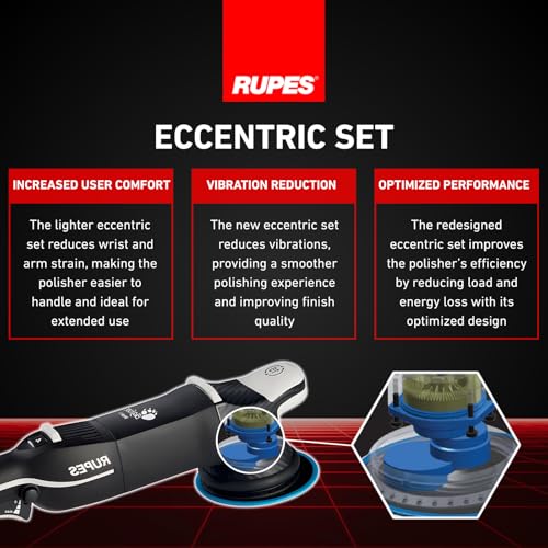 RUPES Bigfoot LHR15V/BAS Mark V Random Orbital Polisher Kit for Car Detailing & Removing Scratches | Pad Slipping Prevention | Anti-Spinning Ring | Improved Balance and Control - Image 4