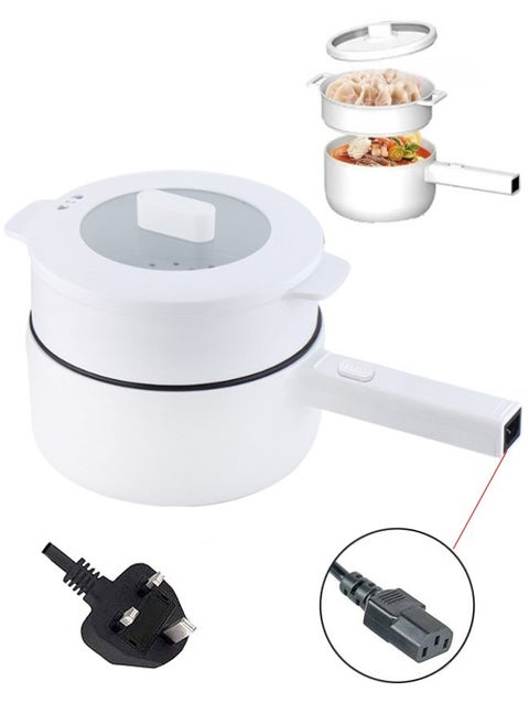 2L electric hot pot with steamer and temperature control, timed appointment, non-stick rice cooker shabu-shabu, frying pan, electric frying pan for noodles, eggs, steak, oatmeal and soup