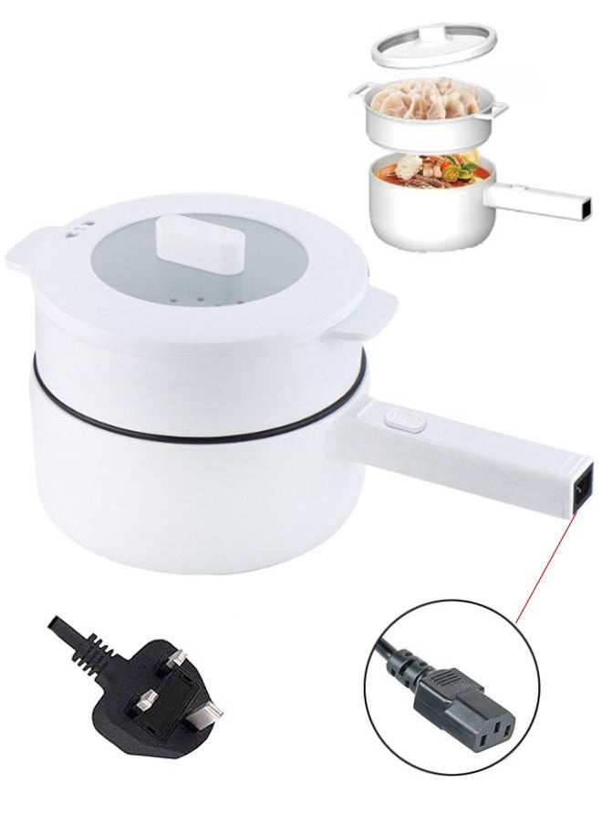 2L electric hot pot with steamer and temperature control, timed appointment, non-stick rice cooker shabu-shabu, frying pan, electric frying pan for noodles, eggs, steak, oatmeal and soup
