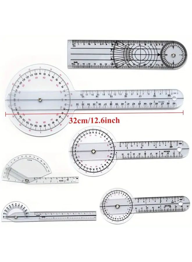 6 Pcs Protractor Medical Ruler for Home Decorative Household Essentials - Image 2