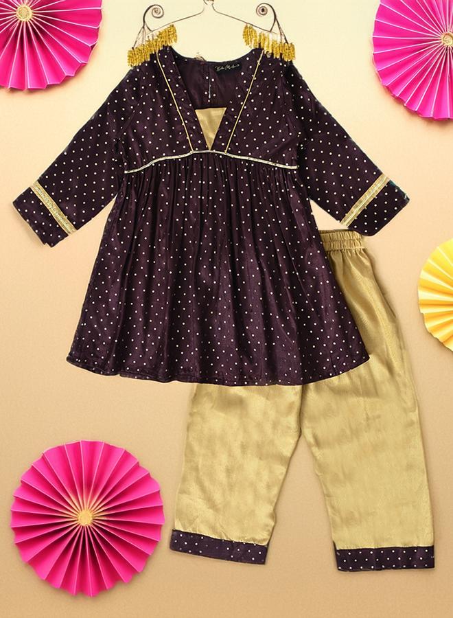 BELLA MODA Bella Moda Printed Long Sleeve Ethnic Top and Pants Set  - Image 1