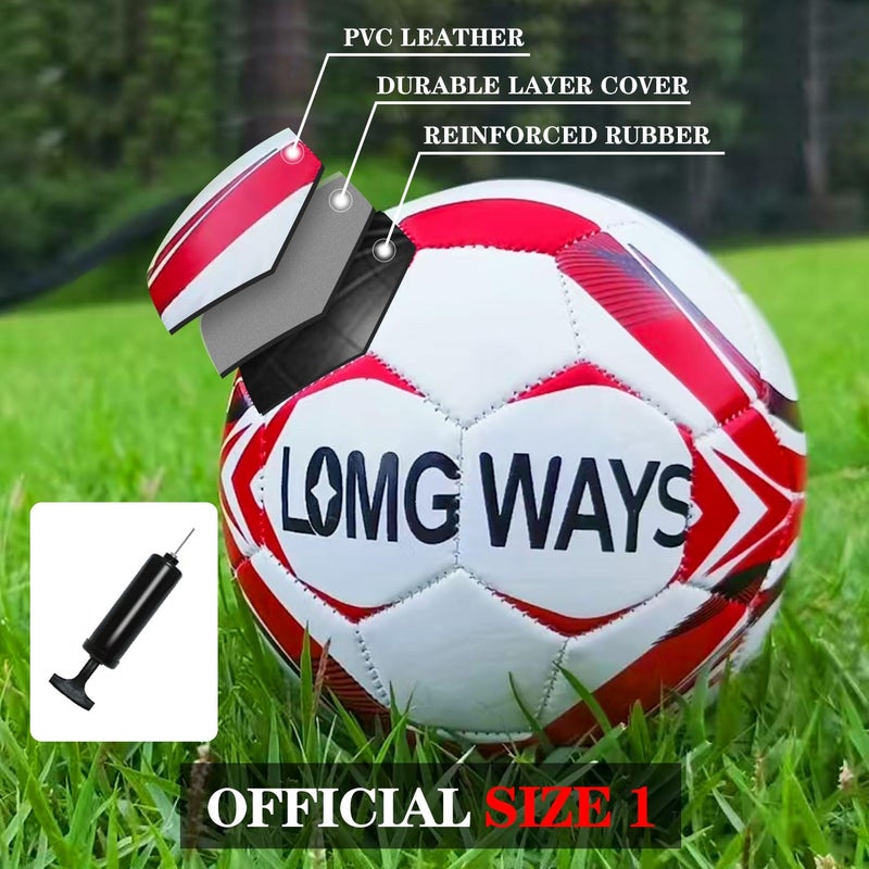 LOMGWAYS Soccer Goal for Backyard,Mini Soccer Goal with Size 1 Soccer Ball,Pump,Ground Stakes,Carrying Bag, Perfect for Backyard,Court,Field,Easy Setup,Great for All Levels - Image 5