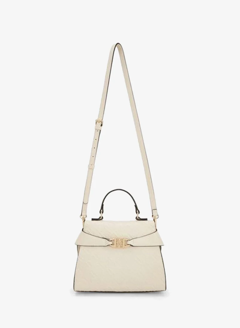 ايل Monogram Embossed Satchel Bag With Detachable Strap