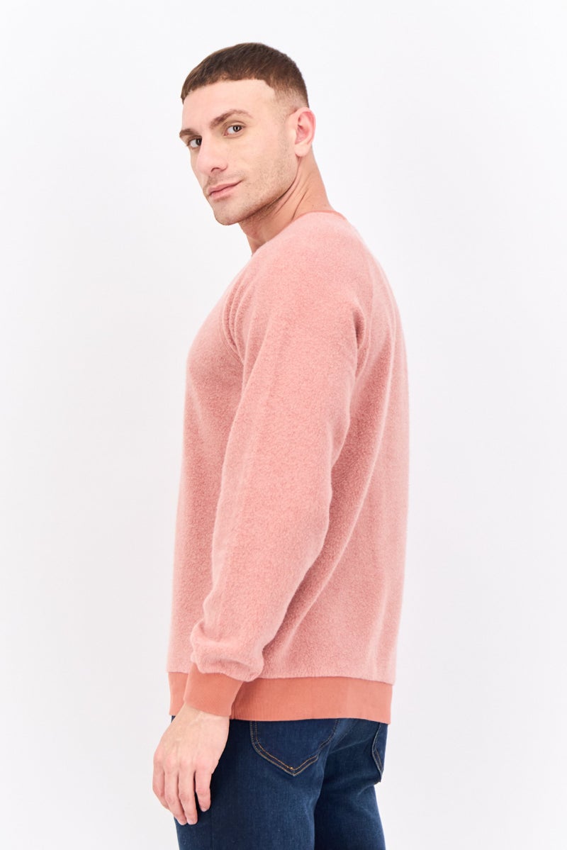 Feat Men Crew Neck Solid Long Sleeves Sweatshirt, Rust - Image 2