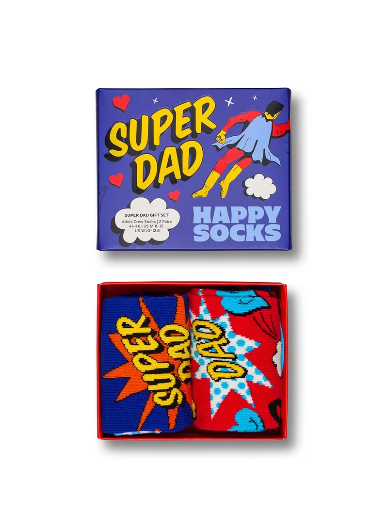 هابي سوكس طقم هدايا جوارب "الأب البطل" - عبوتان