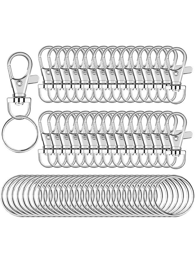 SANNIX 60Pcs Lobster Claw Clasps With Key Rings 30Pcs Keychains Clips Hooks And 30Pcs Key Chain Rings Keychain Accessories Keychain Rings For Crafts Keychain Making Kit For Crafts - Image 1