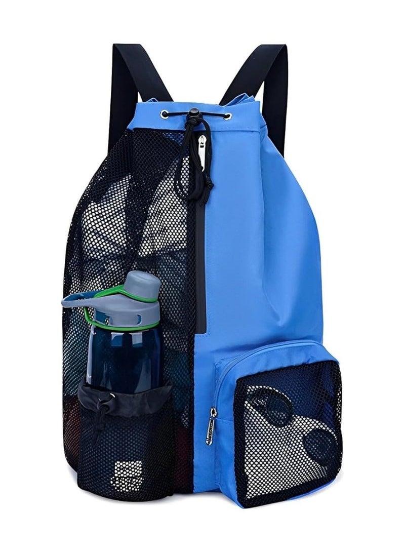 Generic Swim Bag Trendy Swimming & Fitness Backpack with Breathable Mesh Drawstring Closure and Separate Wet Compartment, Tailored for Beach Vacations, Daily Workouts, and Sports Gear, for Swimming, Gym, and Workout Gear（blue）  - Image 1