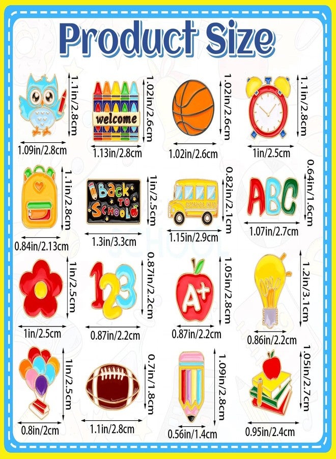 DTOFOOT 36Pcs Back to School Enamel Pins Bulk Welcome Back to School Gifts for Teacher Student First Day of School Brooch Lapel Pins for Clothes Backpack Accessories School Classroom Party Favors - Image 2