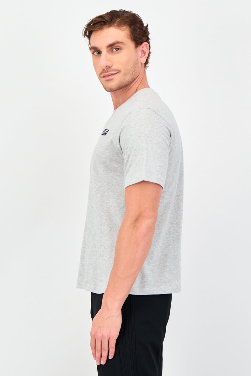 FILA Men Sportswear Fit Short Sleeve Outdoor T-shirt,  Light Grey Marl - Image 3