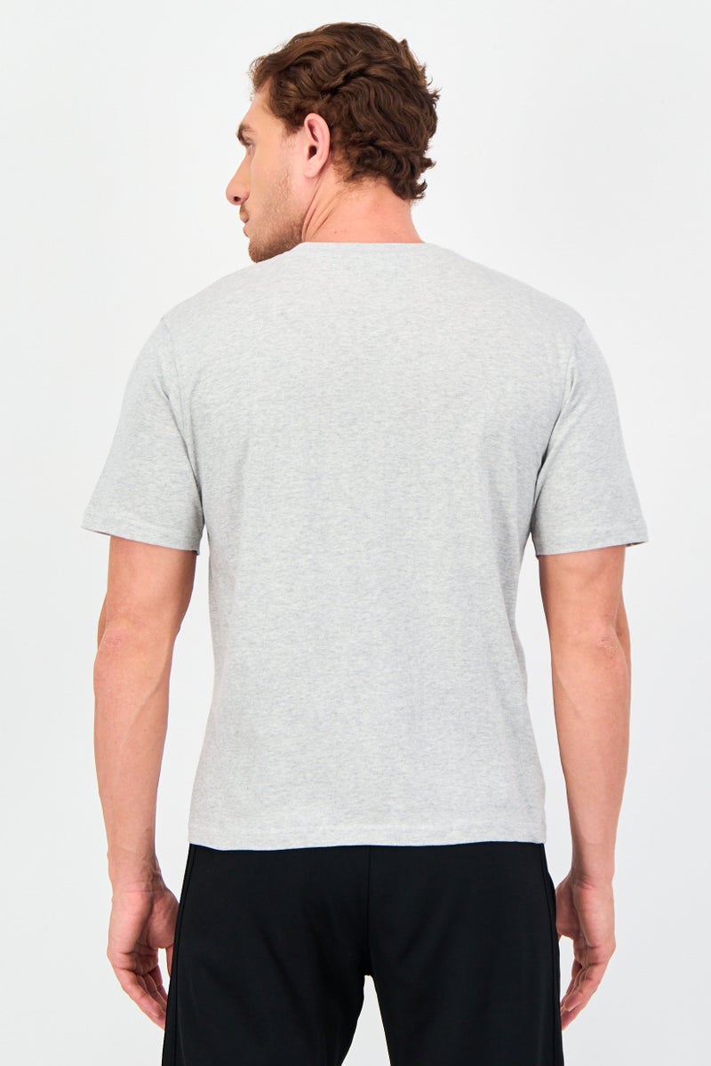 FILA Men Sportswear Fit Short Sleeve Outdoor T-shirt,  Light Grey Marl - Image 4