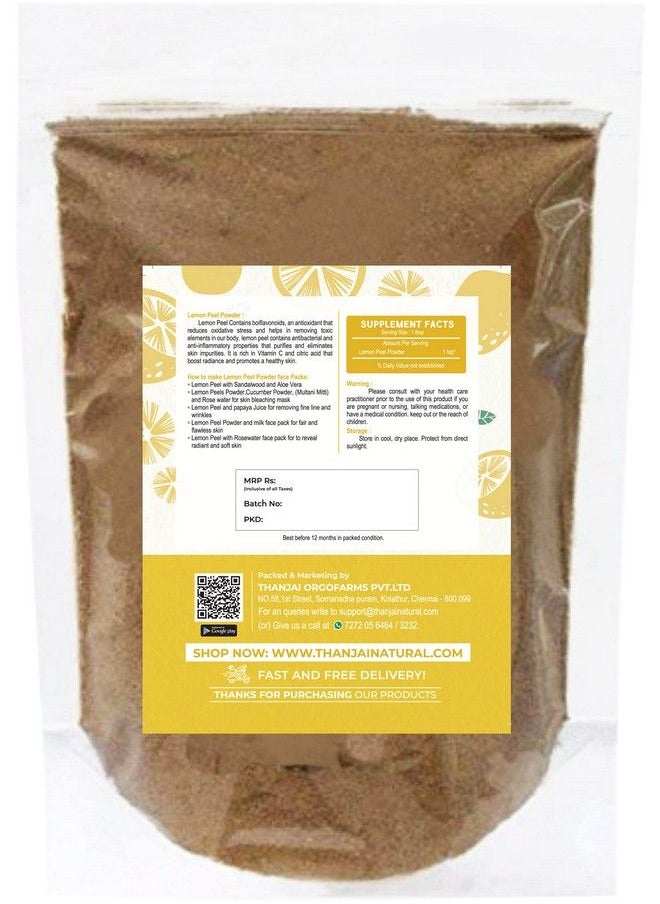 Thanjai Natural مسحوق قشر الليمون 500 جرام (Citrus Limonum)؛ فوائد فيتامين سي؛ منظف للوجه؛ تبييض البشرة؛ قناع للوجه؛ العناية بالبشرة؛ عبوة للشعر؛ منتج منزلي مجفف طبيعيًا (250 جرام × 2)  - Image 3