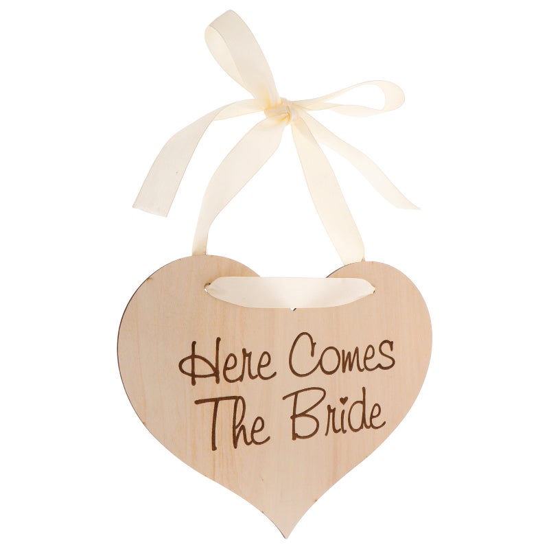 Handheld Heart-Shaped Sign For Flower Girls Engraved Love Plaque For Wedding Photos Romantic Wedding Decoration - Image 5